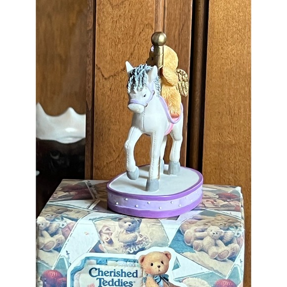 Vintage Cherished Teddies February Monthly Carousel Bear Amethyst Birthstone - Picture 3 of 7